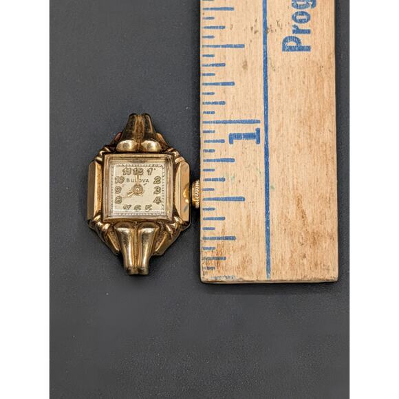 Vintage Bulova 10K Gold Filled Ladies Watch Art Deco 1940s 1950s - FOR REPAIR main image 8